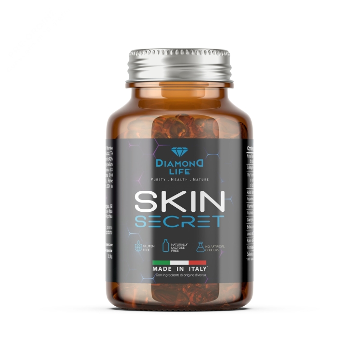 Skin Secret – Nutraceutico Anti-Age per la Pelle con Collagene  e Acido Ialuronico – 60 Capsule Vegetali