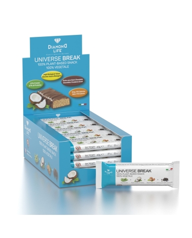Espositore barrette Proteiche bilanciate Universe Break gusto cocco, 20 da 40 grammi